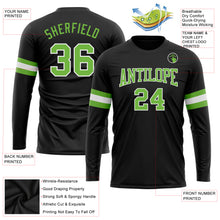 Load image into Gallery viewer, Custom Black Neon Green-White Long Sleeve Performance T-Shirt
