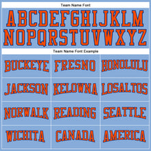 Load image into Gallery viewer, Custom Light Blue Orange-Royal Long Sleeve Performance T-Shirt
