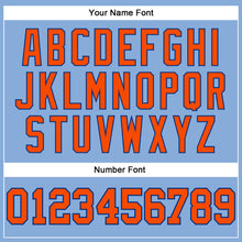 Load image into Gallery viewer, Custom Light Blue Orange-Royal Long Sleeve Performance T-Shirt
