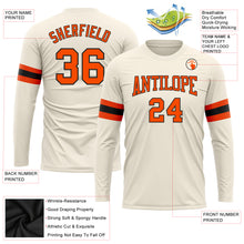Load image into Gallery viewer, Custom Cream Orange-Black Long Sleeve Performance T-Shirt
