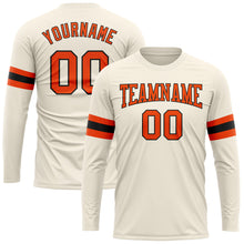 Load image into Gallery viewer, Custom Cream Orange-Black Long Sleeve Performance T-Shirt
