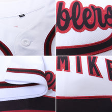 Load image into Gallery viewer, Custom White Black-Crimson Authentic Baseball Jersey
