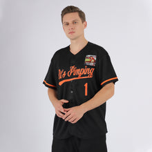 Load image into Gallery viewer, Custom Black Orange Baseball Jersey
