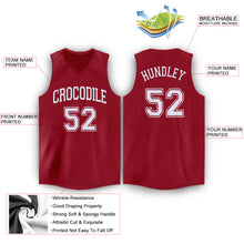 Load image into Gallery viewer, Custom Maroon White V-Neck Basketball Jersey
