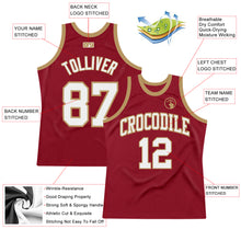 Load image into Gallery viewer, Custom Maroon White-Old Gold Authentic Throwback Basketball Jersey
