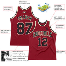 Load image into Gallery viewer, Custom Maroon Black-Cream Authentic Throwback Basketball Jersey
