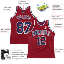 Load image into Gallery viewer, Custom Maroon Navy-White Authentic Throwback Basketball Jersey
