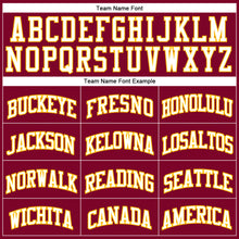 Load image into Gallery viewer, Custom Maroon White-Gold Authentic Throwback Basketball Jersey
