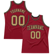 Load image into Gallery viewer, Custom Maroon Old Gold-Black Authentic Throwback Basketball Jersey
