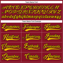 Load image into Gallery viewer, Custom Maroon Gold-Black Hockey Lace Neck Jersey
