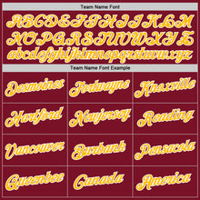 Load image into Gallery viewer, Custom Maroon Gold-White Authentic Throwback Basketball Jersey
