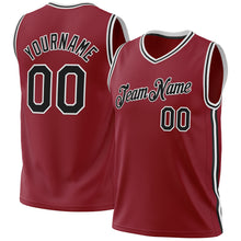 Load image into Gallery viewer, Custom Maroon Black-White Authentic Throwback Basketball Jersey
