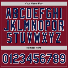 Load image into Gallery viewer, Custom Maroon Navy-White Authentic Throwback Basketball Jersey
