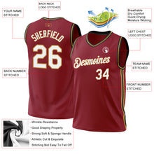 Load image into Gallery viewer, Custom Maroon Old Gold-Black Authentic Throwback Basketball Jersey
