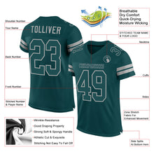 Load image into Gallery viewer, Custom Midnight Green Midnight Green-Gray Mesh Authentic Football Jersey
