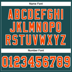 Custom Midnight Green Orange-White Mesh Authentic Football Jersey