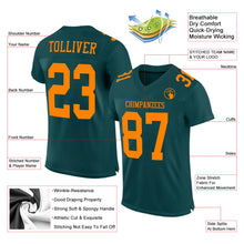 Load image into Gallery viewer, Custom Midnight Green Bay Orange Mesh Authentic Football Jersey
