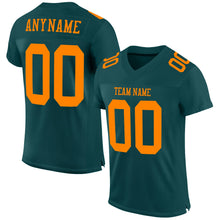 Load image into Gallery viewer, Custom Midnight Green Bay Orange Mesh Authentic Football Jersey
