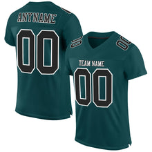 Load image into Gallery viewer, Custom Midnight Green Black-White Mesh Authentic Football Jersey
