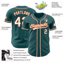 Load image into Gallery viewer, Custom Midnight Green White-Orange Authentic Baseball Jersey
