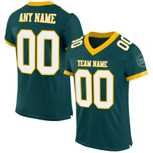 Load image into Gallery viewer, Custom Midnight Green White-Gold Mesh Authentic Football Jersey
