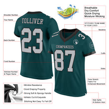 Load image into Gallery viewer, Custom Midnight Green Gray-Black Mesh Authentic Football Jersey
