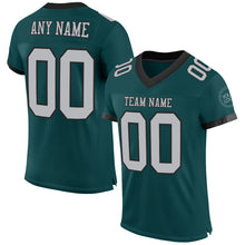 Load image into Gallery viewer, Custom Midnight Green Gray-Black Mesh Authentic Football Jersey
