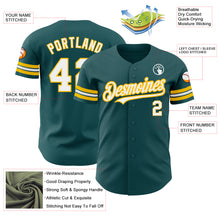 Load image into Gallery viewer, Custom Midnight Green White-Gold Authentic Baseball Jersey
