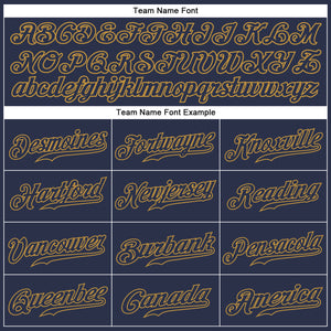 Custom Navy Navy-Old Gold Authentic Baseball Jersey