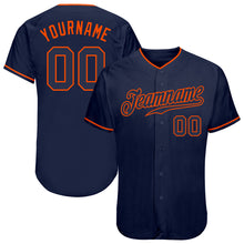 Load image into Gallery viewer, Custom Navy Navy-Orange Authentic Baseball Jersey
