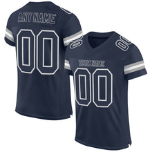 Load image into Gallery viewer, Custom Navy Navy-White Mesh Authentic Football Jersey
