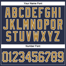 Load image into Gallery viewer, Custom Navy Old Gold-White Authentic Sleeveless Baseball Jersey
