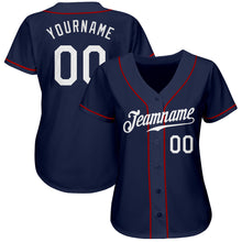 Load image into Gallery viewer, Custom Navy White Authentic Baseball Jersey

