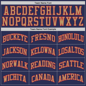 Custom Navy Old Gold-Red Authentic Throwback Basketball Jersey