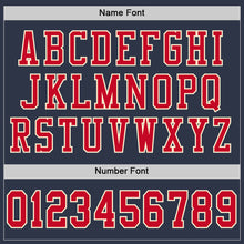 Load image into Gallery viewer, Custom Navy Red-Cream Mesh Authentic Throwback Football Jersey
