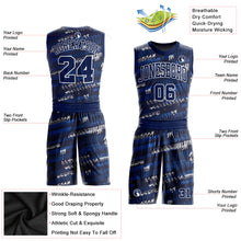 Load image into Gallery viewer, Custom Navy Navy-Royal Round Neck Sublimation Basketball Suit Jersey
