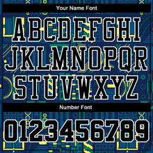 Load image into Gallery viewer, Custom Navy Black-Gold Round Neck Sublimation Basketball Suit Jersey
