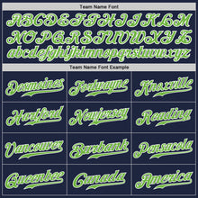 Load image into Gallery viewer, Custom Navy Neon Green-White Authentic Baseball Jersey
