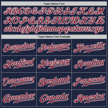 Load image into Gallery viewer, Custom Navy Crimson-White Authentic Baseball Jersey

