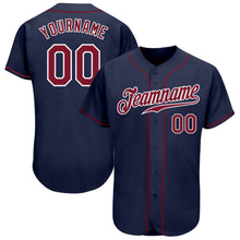 Load image into Gallery viewer, Custom Navy Crimson-White Authentic Baseball Jersey
