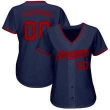 Load image into Gallery viewer, Custom Navy Red Authentic Baseball Jersey
