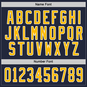 Custom Navy Gold-White Hockey Jersey