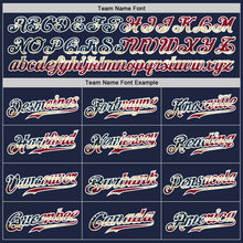 Load image into Gallery viewer, Custom Navy White Pinstripe Vintage USA Flag-White Authentic Baseball Jersey
