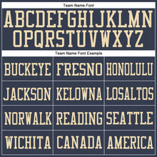Load image into Gallery viewer, Custom Navy Vintage USA Flag-Cream Mesh Authentic Football Jersey
