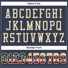 Load image into Gallery viewer, Custom Navy Vintage USA Flag-Cream Mesh Authentic Football Jersey
