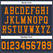 Load image into Gallery viewer, Custom Navy Bay Orange Mesh Authentic Football Jersey
