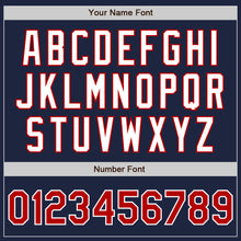 Load image into Gallery viewer, Custom Navy Red-White Authentic Baseball Jersey
