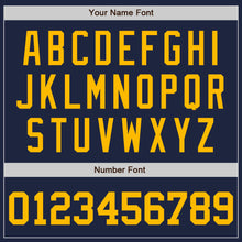 Load image into Gallery viewer, Custom Navy Gold Authentic Baseball Jersey
