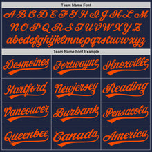 Load image into Gallery viewer, Custom Navy Orange-Navy Authentic Baseball Jersey
