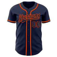 Load image into Gallery viewer, Custom Navy Navy-Orange Authentic Baseball Jersey
